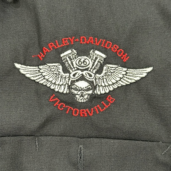 Harley-Davidson Dickeys Button Up Garage Collar Shirt - M - Picture 3 of 7
